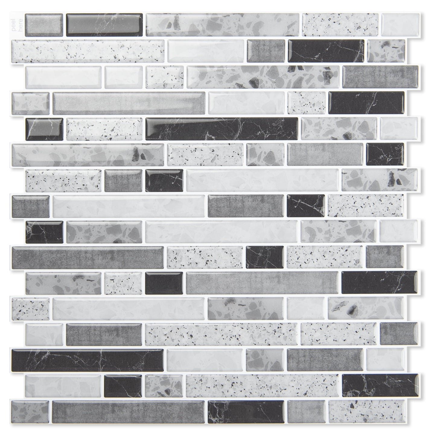 10Pcs Peel and Stick Backsplash Thicker Design,12''x12'' Self-Adhesive Wall Tiles for Kitchen,Bathroom in Carrara Grey