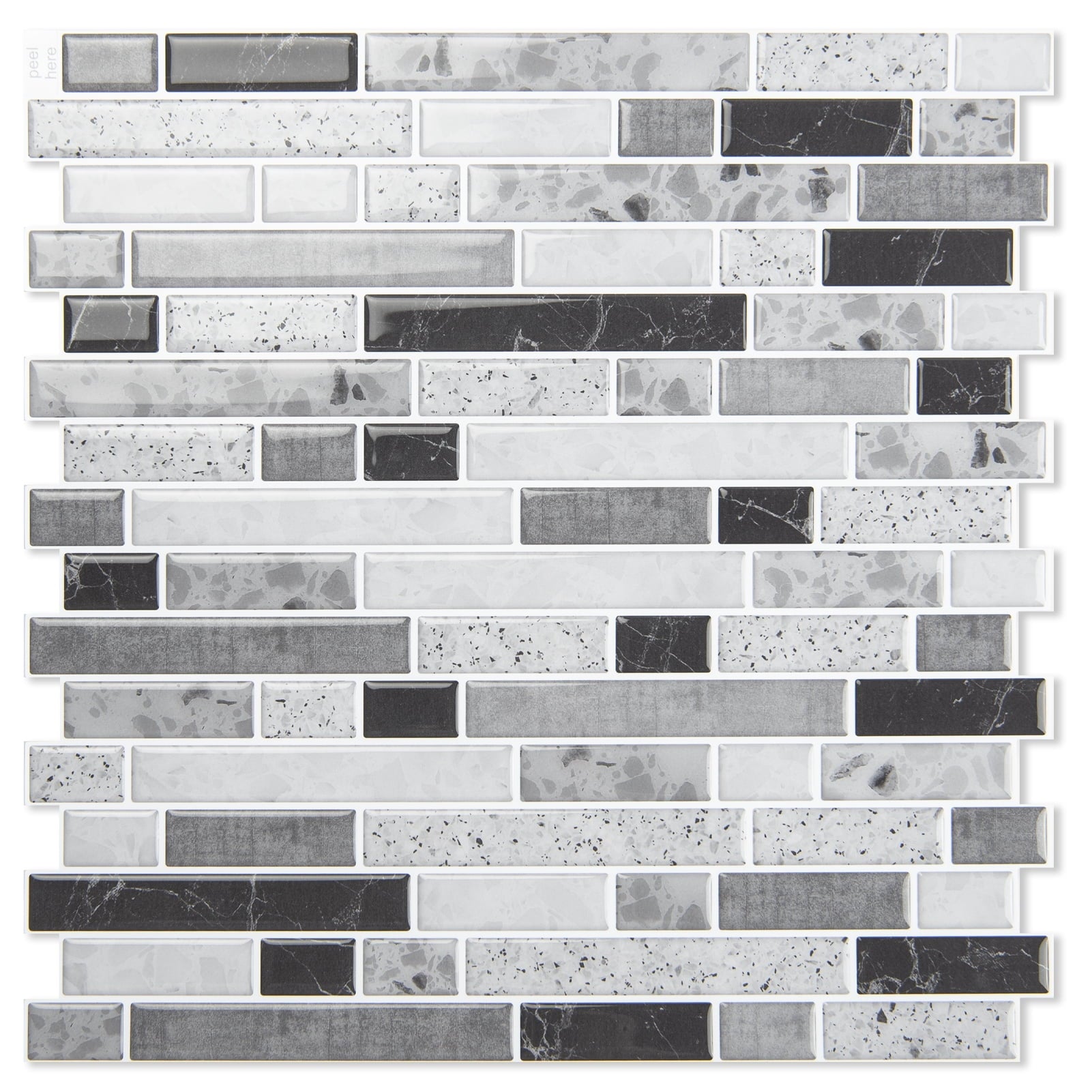 10Pcs Peel and Stick Backsplash Thicker Design,12''x12'' Self-Adhesive Wall Tiles for Kitchen,Bathroom in Carrara Grey