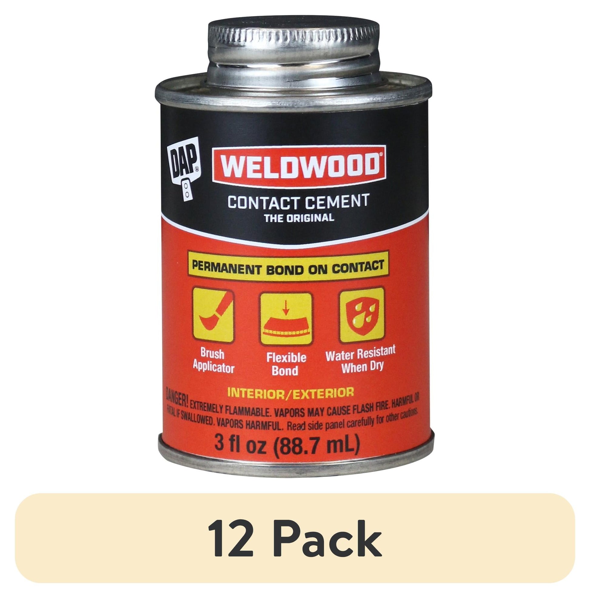 (Paquete de 12) DAP Weldwood 3 Oz de Cemento de Contacto Original Color Canela