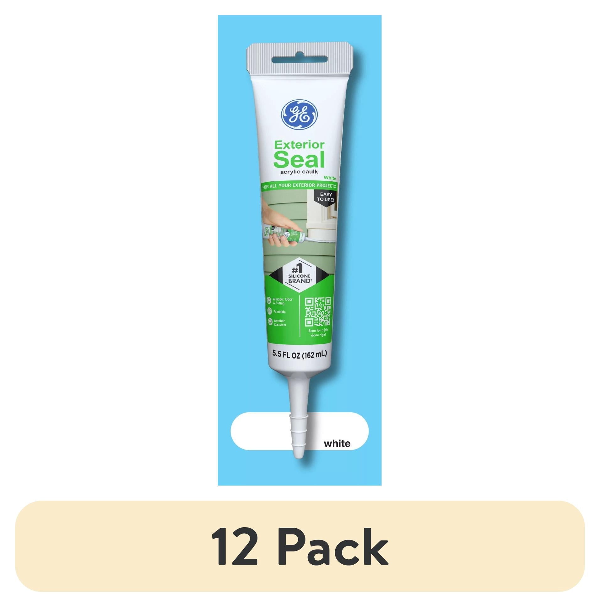 (12 pack) GE Exterior Seal Window & Door, Pack of 1, White 5.5 oz Tube