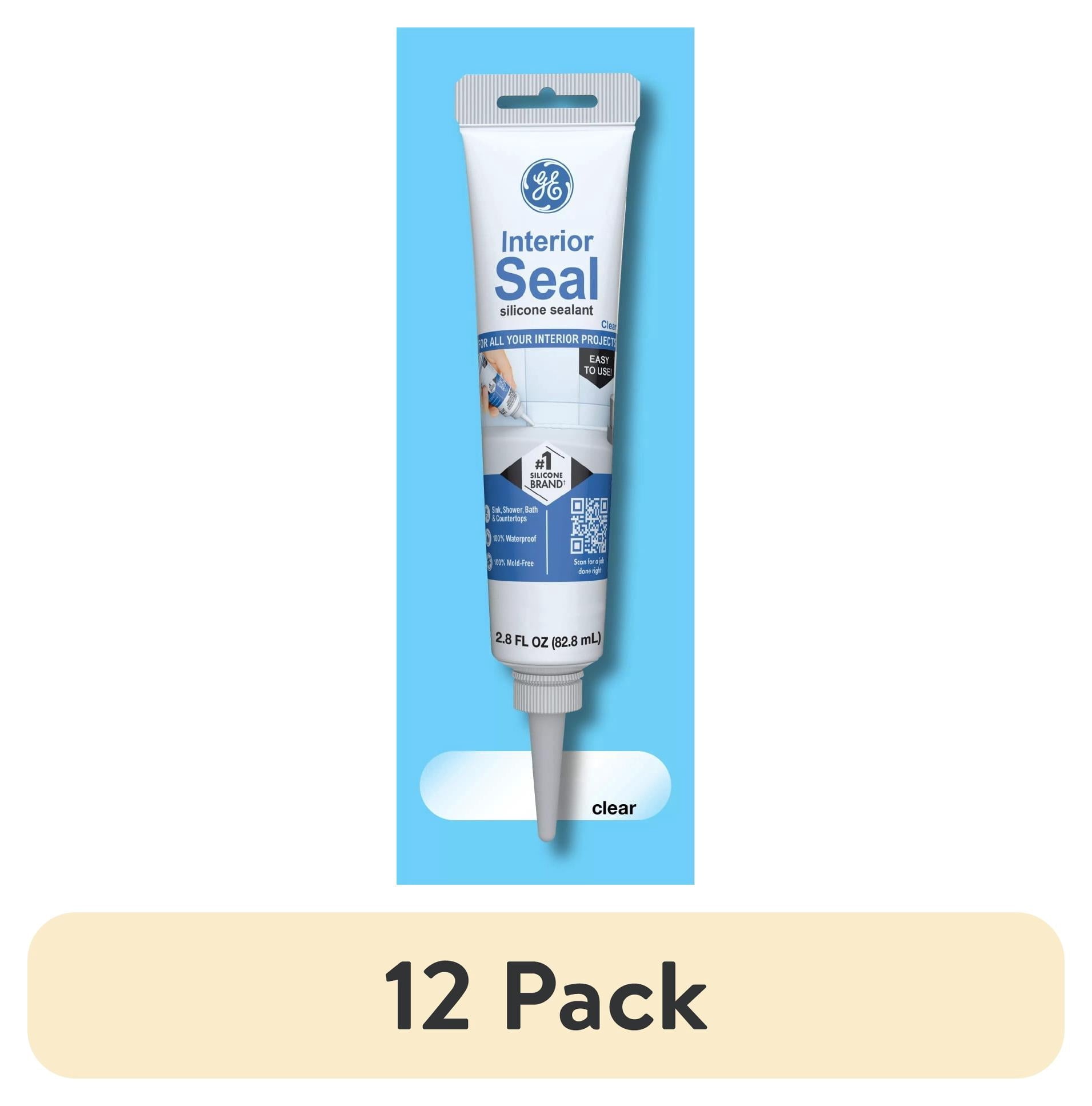 (12 pack) GE Interior Seal Kitchen & Bath, Pack of 1, Clear 2.8 oz Tube