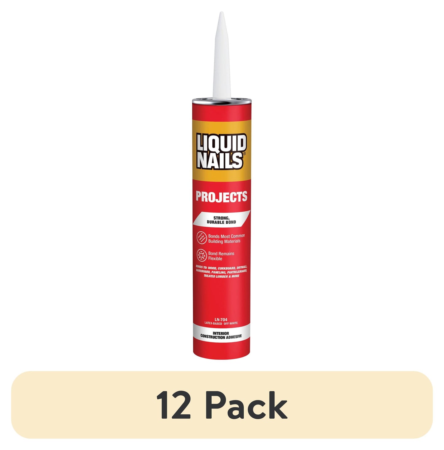 (12 pack) Liquid Nails 10 oz Interior Projects Latex Construction Adhesive Tan