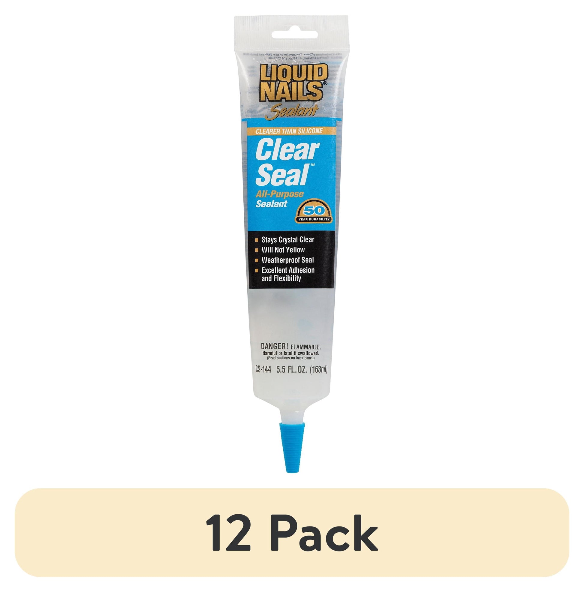 (12 pack) Liquid Nails Clear Seal CS-144 5.5 oz. All-Purpose Sealant