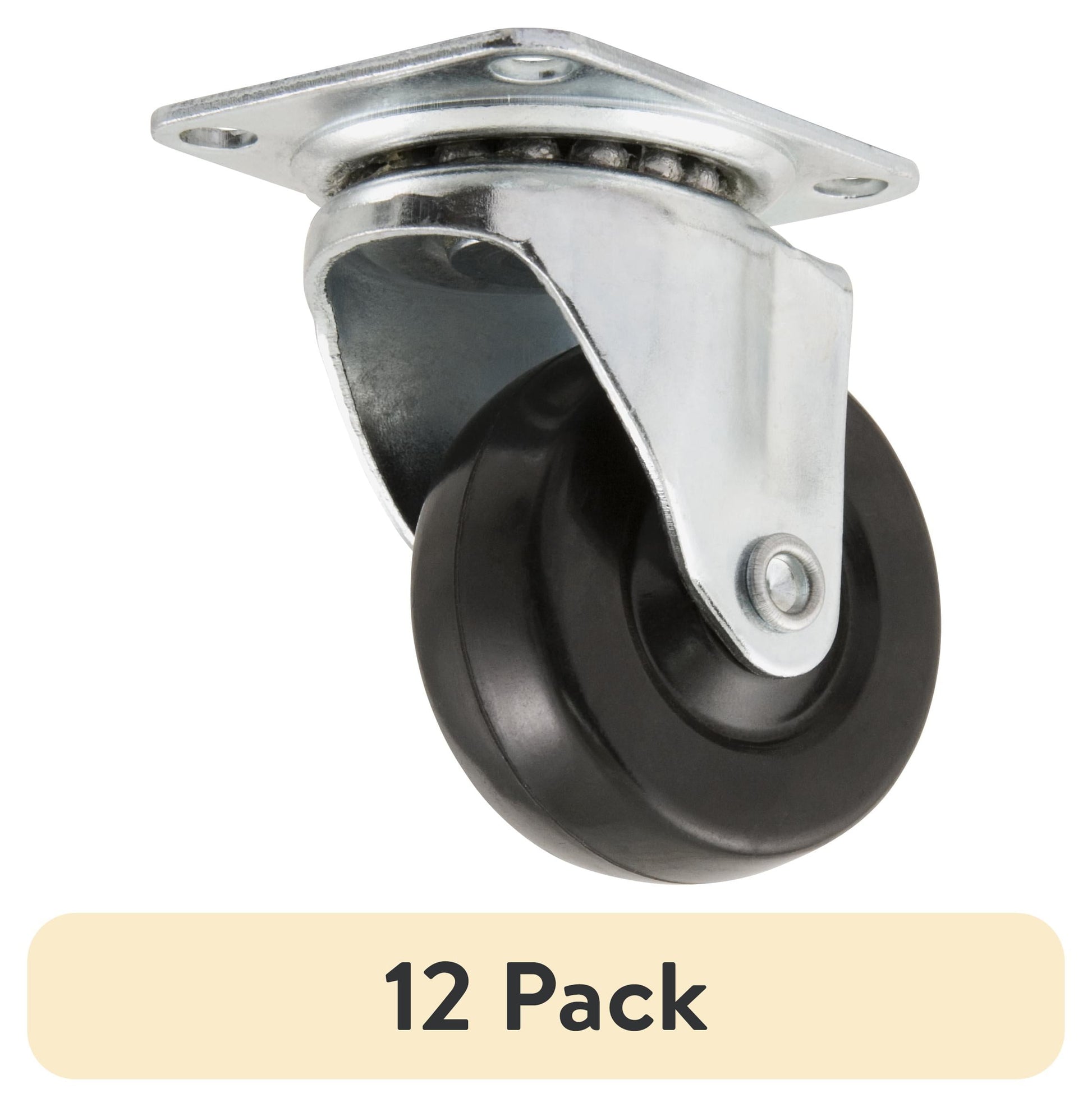 Super Sliders 2" Swivel Plate Caster with Rubber Wheel, Rolls on Carpet or Hard Surfaces - 1-Pack