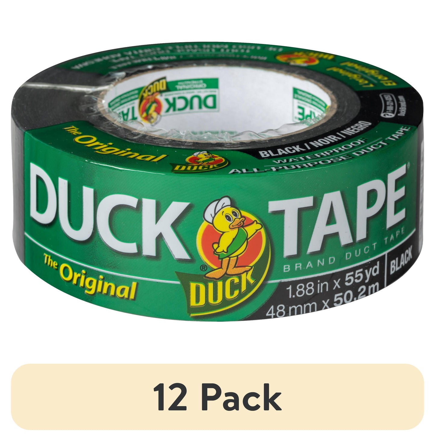 (12 pack) The Original Duck Tape Brand Duct Tape, 1.88 in. x 55 yd., Black