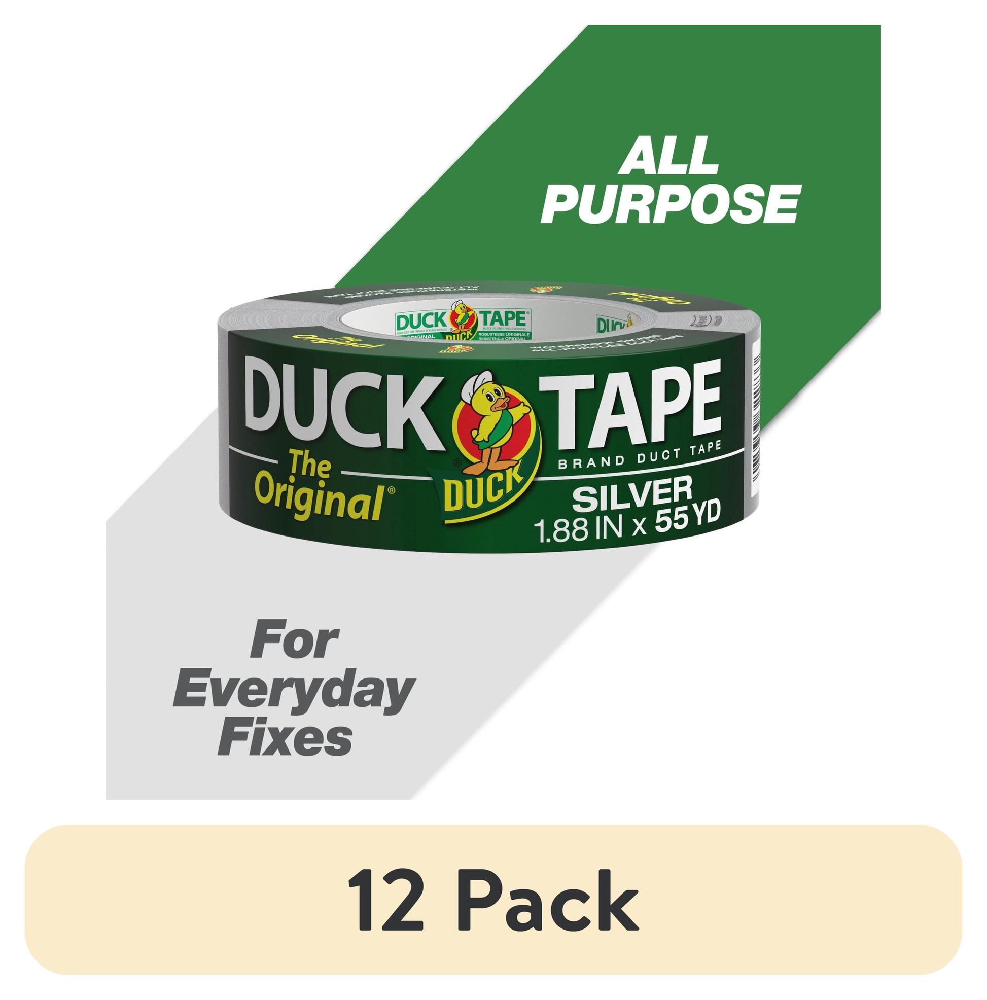 The Original Duck Tape Brand Duct Tape, 1.88 in. x 55 yd., Silver
