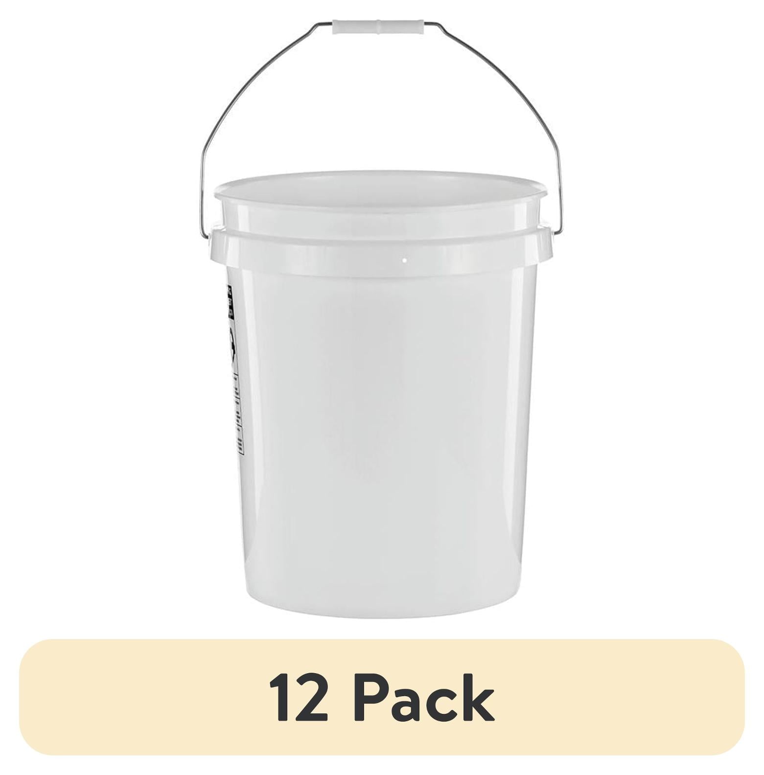 (12 pack) United Solutions 5 Gallon Round Utility Bucket, Comfort Handle, Plastic, White, PN0149, 1 Each