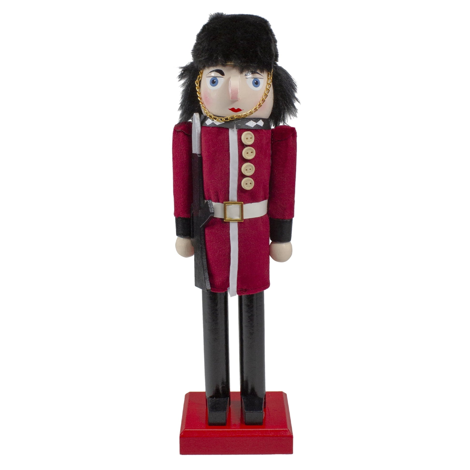 Nutcracker Factory 14" Red and Black Royal Guard Christmas Nutcracker Soldier with Rifle