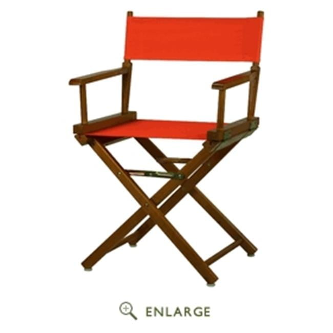 "18" Director's Chair Honey Oak Frame-Orange Canvas"