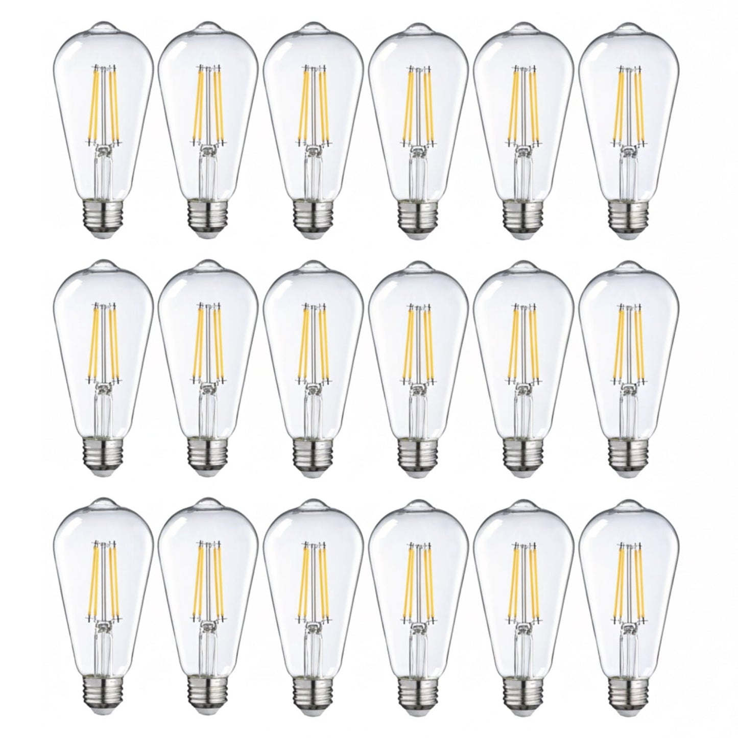 18 Pack ST19 LED Bulb, Dimmable, 7W(75W Equivalent), Vintage Edison Filament Light Bulb, 2700K Soft White, E26 Medium Base