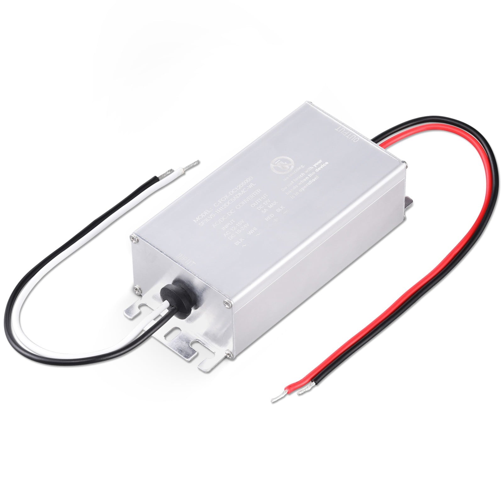 2 Pack 12-15V AC to 12V DC Converter, AC/DC to DC, 15-24V DC to 12V DC Power Supply, Step Down Transformer, LED Driver for Low Voltage Landscape Lights, IP65 Waterproof, 5A Max