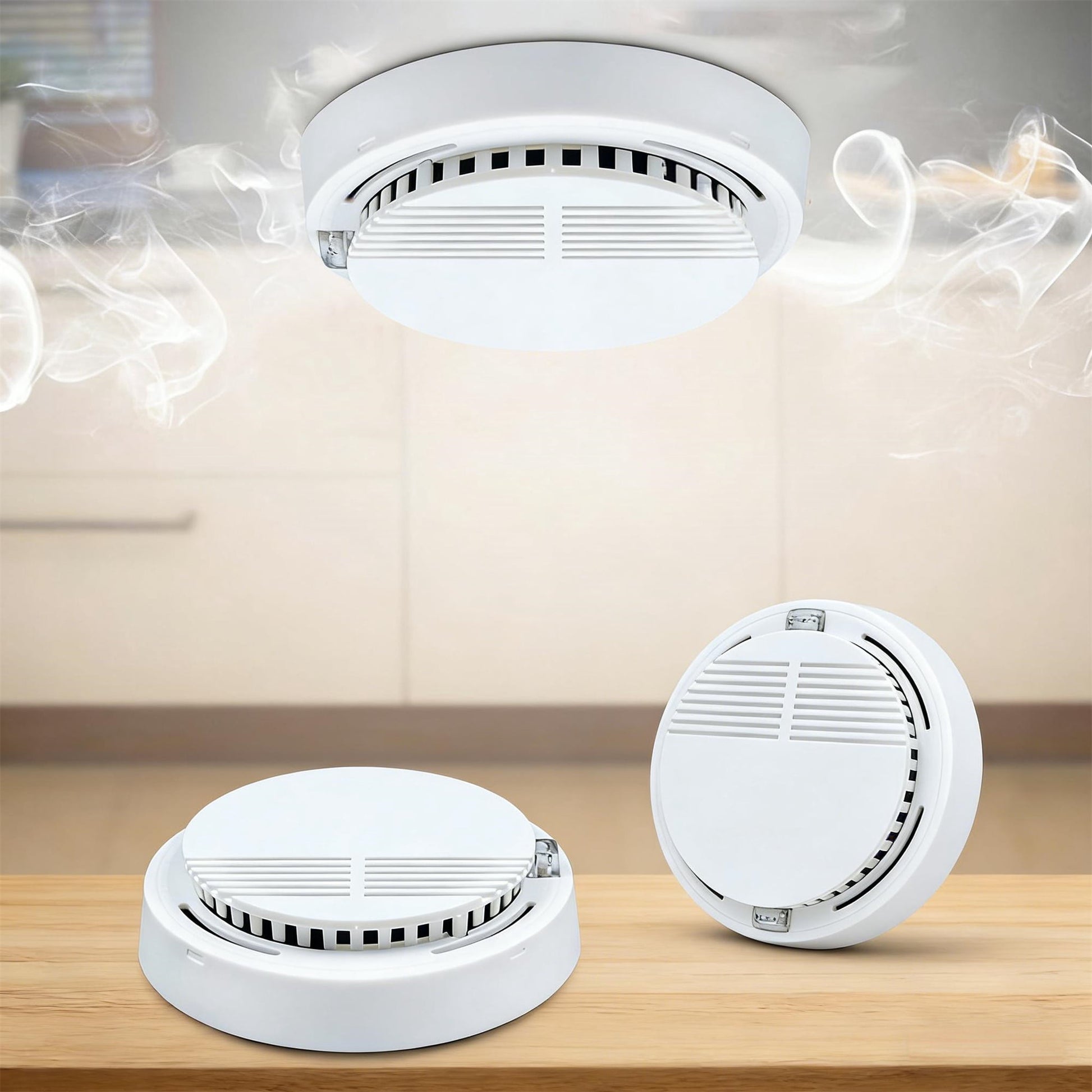 2 Pack Smoke Detector Home Security Sensor Alert Alarm