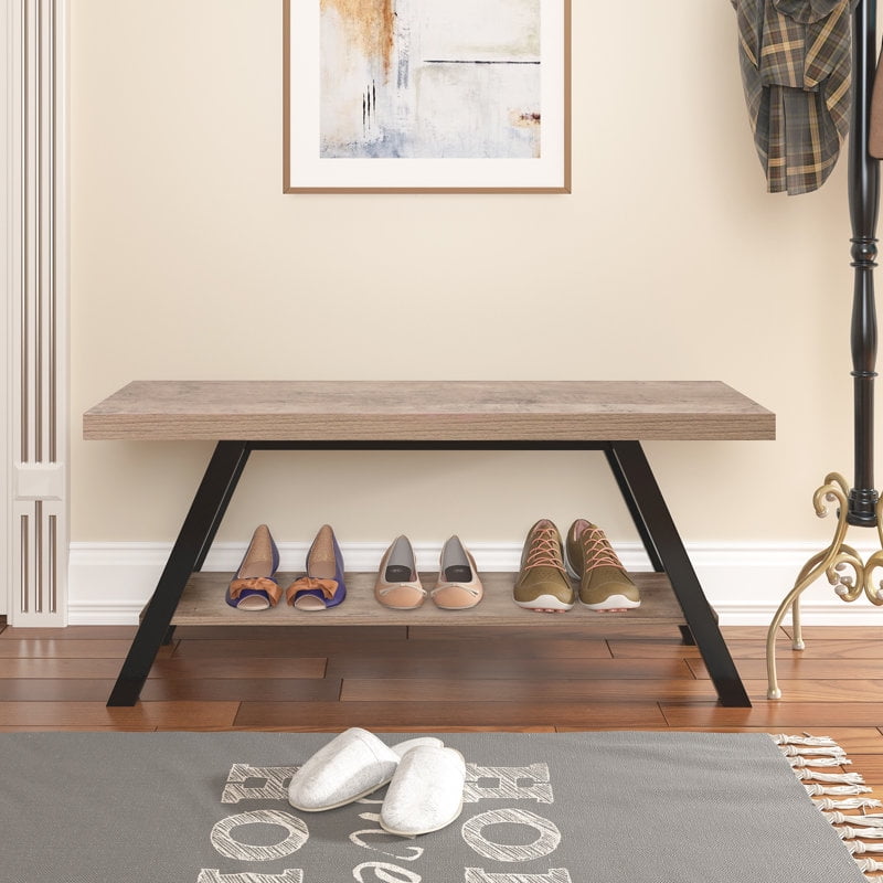 2 Tier Shoe Rack Bench Entryway Organizer Storage Bench End Table Shoe Storage