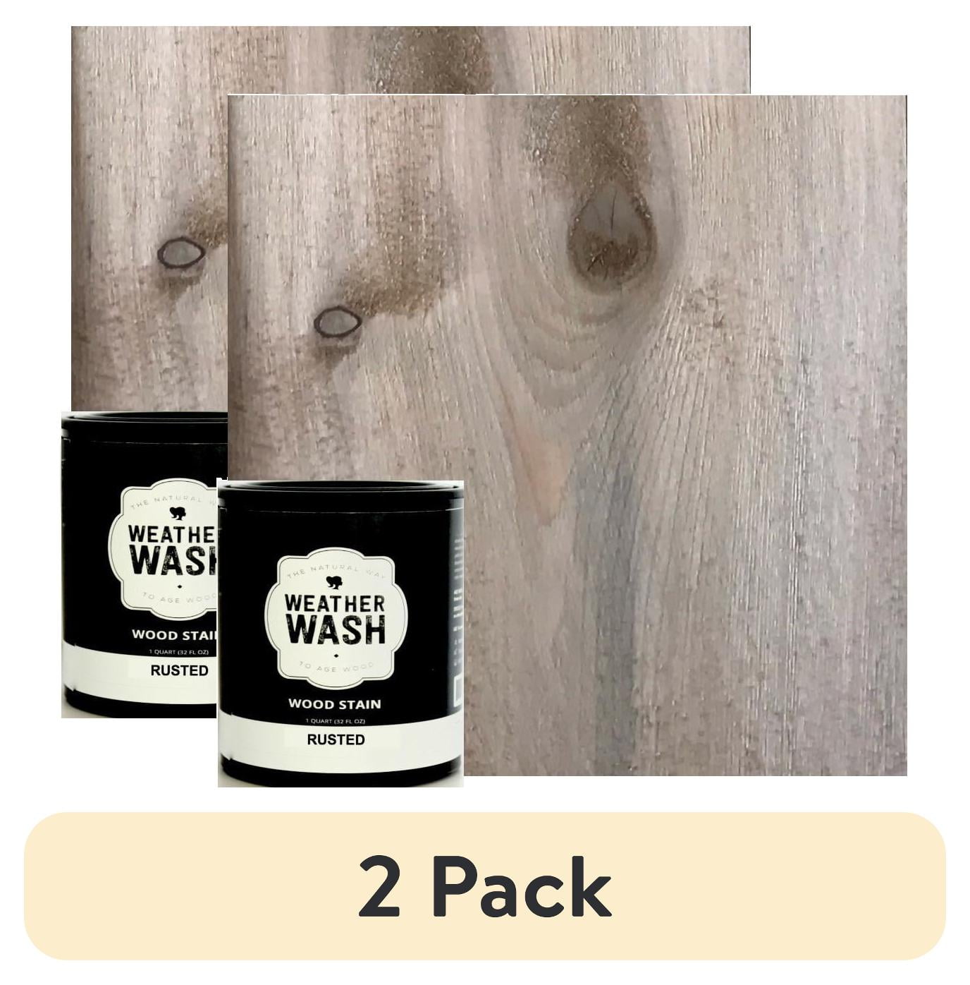(2 pack) 1 Qt. Rusted Interior Weatherwash Water-Based Transparent Aging Wash Wood Stain