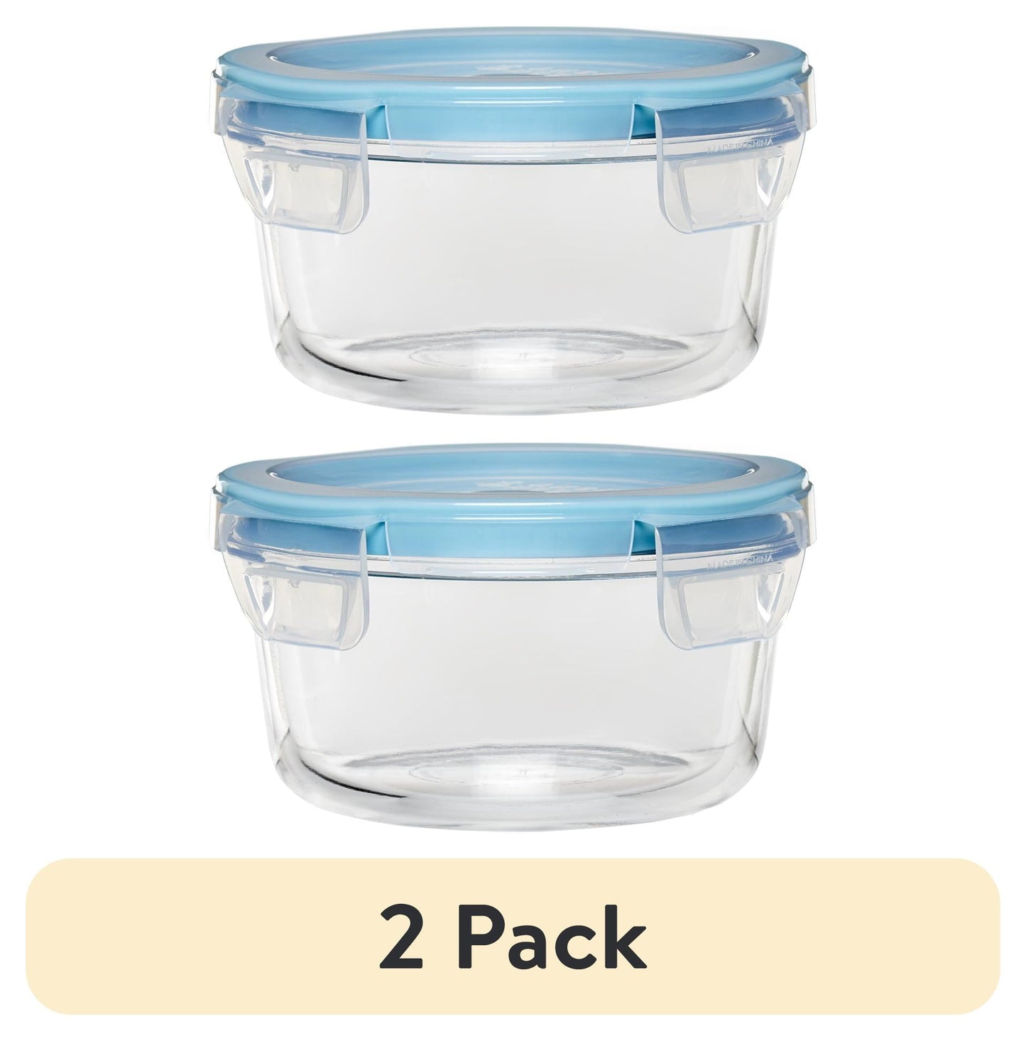 (2 pack) Anchor Hocking TrueLock Recipientes de Vidrio para Almacenamiento de Alimentos con Tapa con Cierre, Redondos de 4 Tazas