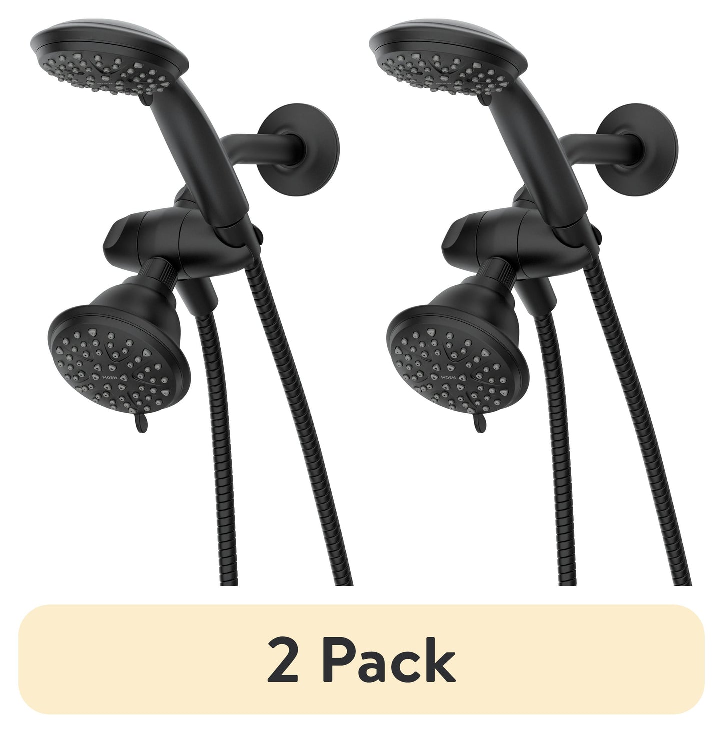 (2 pack) Attune 8-spray 4 in. Shower Head with Handheld Spray Combo in Matte Black