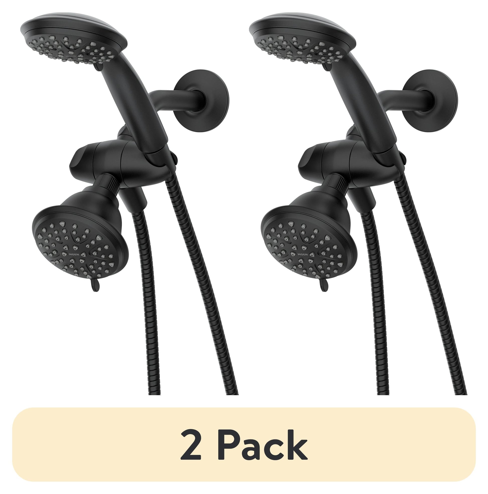 (2 pack) Attune 8-spray 4 in. Shower Head with Handheld Spray Combo in Matte Black
