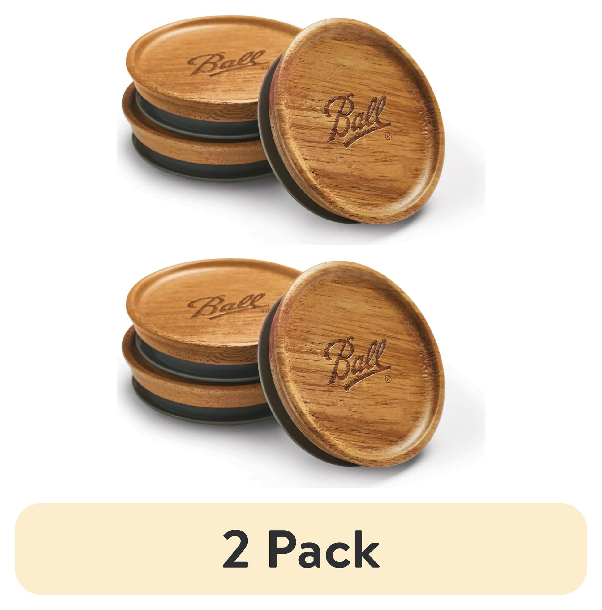(2 pack) Ball Wooden Storage Lids, Regular Mouth, Ball Jar Lids, 3 Pack