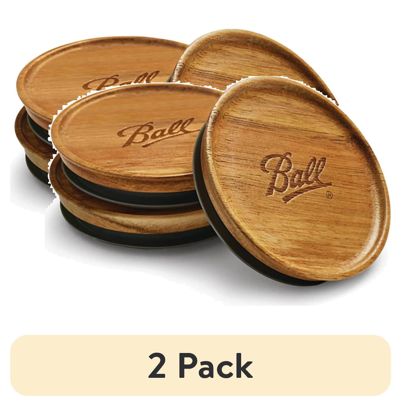 (2 pack) Ball Wooden Storage Lids, Wide Mouth, Ball Jar Lids, 3-Pack