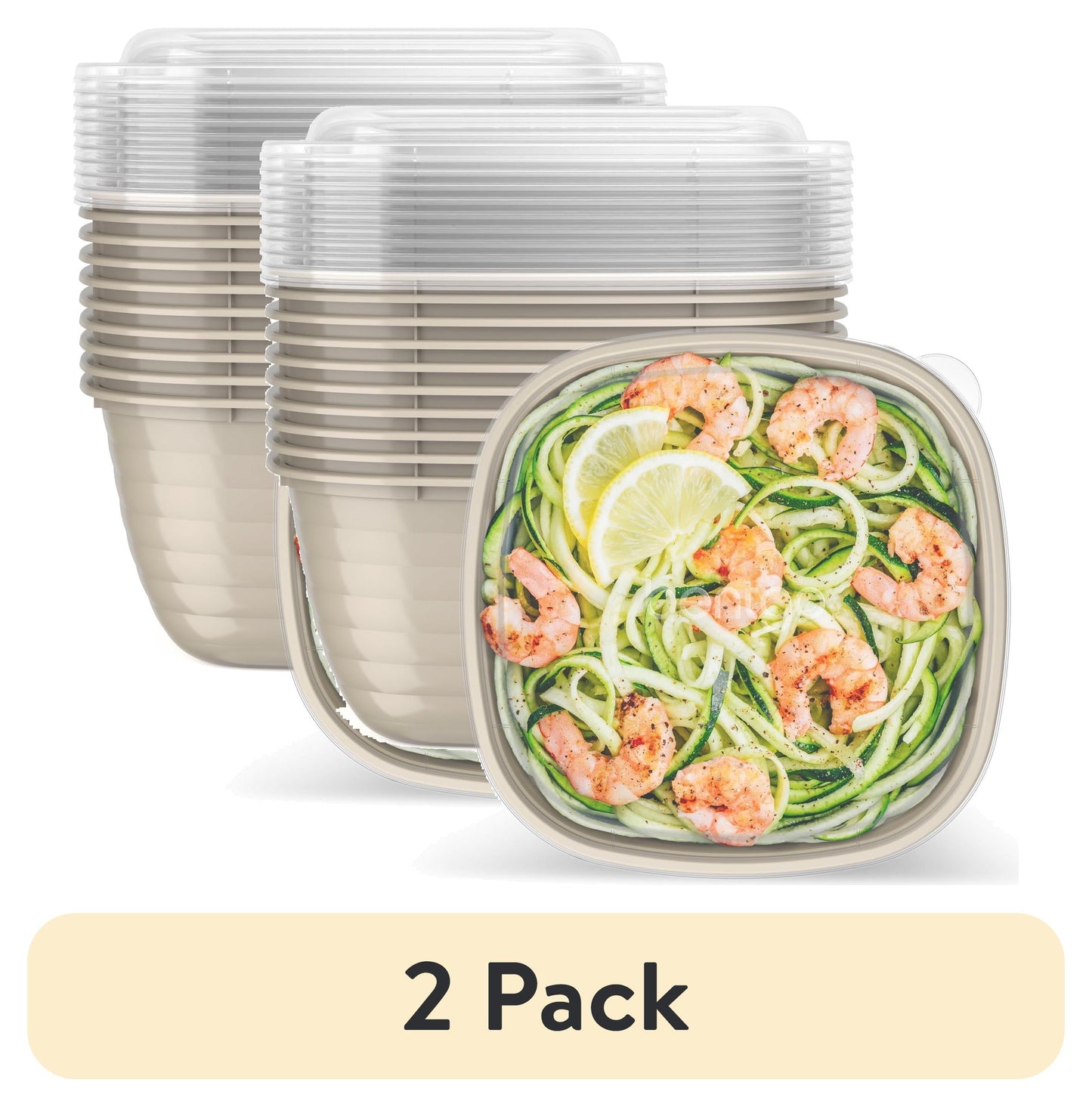 Bentgo Prep - 1-Compartment Bowls with Custom Fit Lids - Reusable, Microwaveable, Durable, & BPA-Free, Freezer and Dishwasher Safe Meal Prep Food Storage - 10 Bowls & 10 Lids (Champagne)