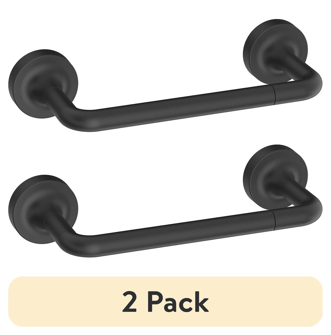 (2 pack) Better Homes & Gardens Brand Clean Modern Style Wall Mounted Toilet Paper Holder Matte Black Finish