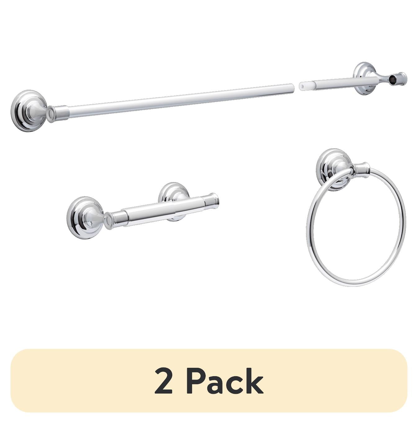 (2 pack) Better Homes & Gardens Cameron 3-Piece Bath Accessory Kit, Chrome