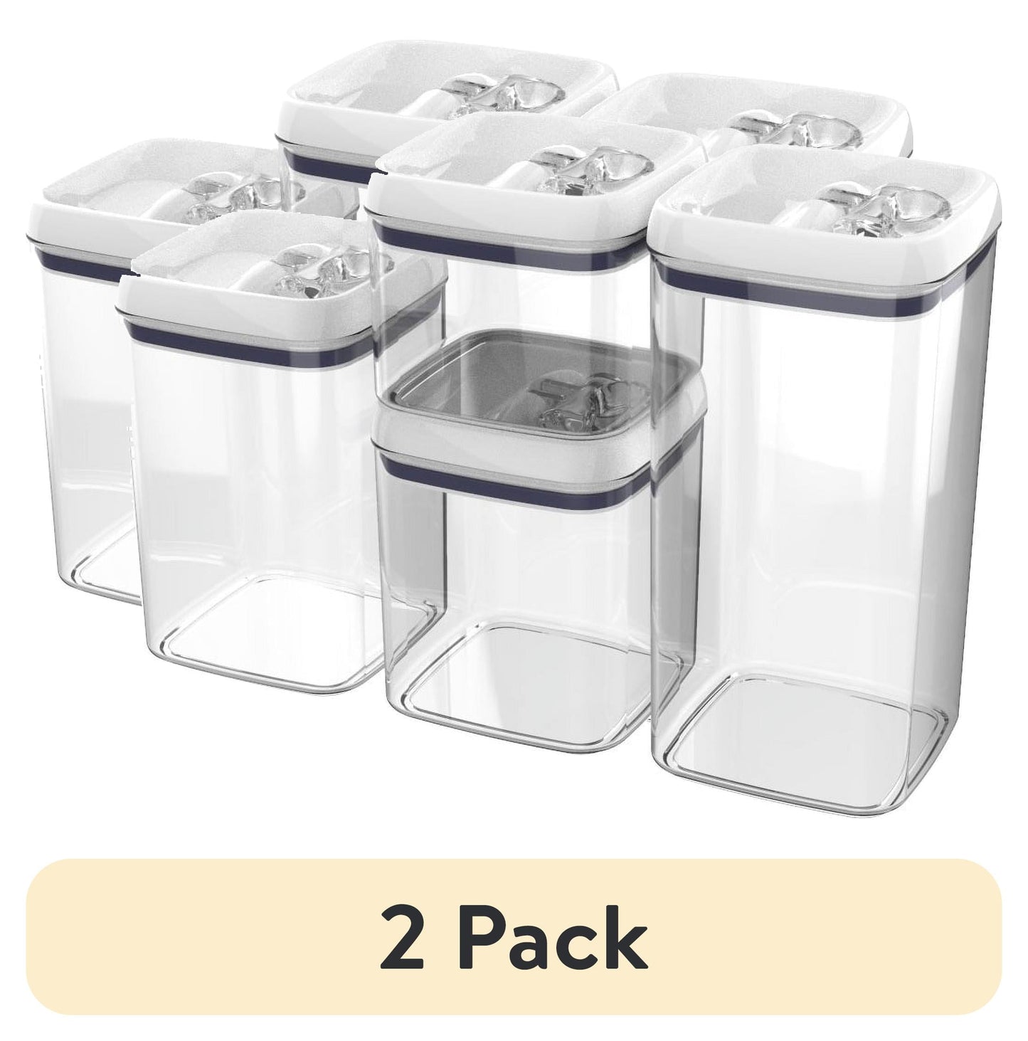 (2 pack) Better Homes & Gardens Flip-Tite 4-Pack Square Food Storage Container Set