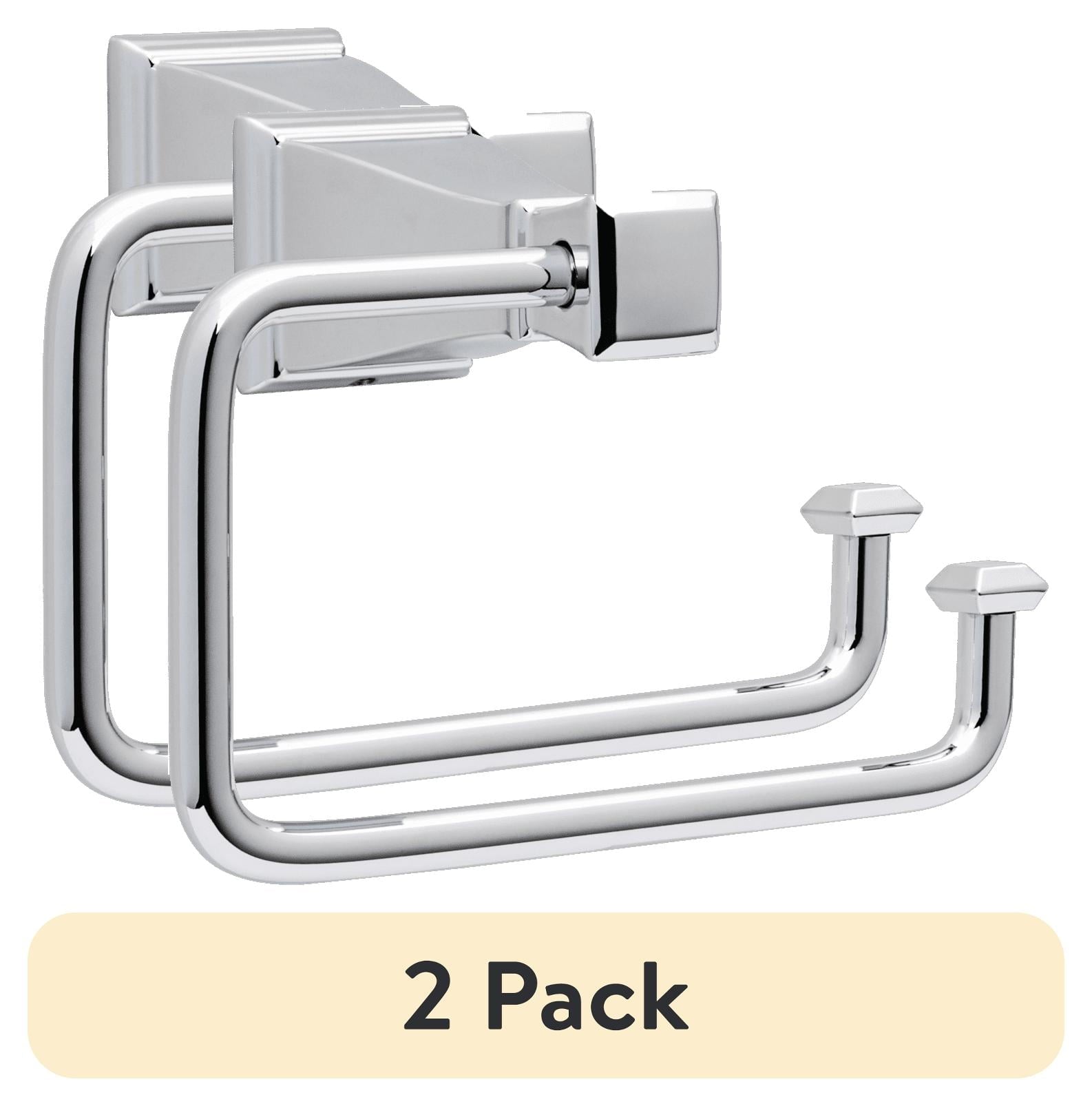 (2 pack) Better Homes & Gardens Chandler Euro Toilet Paper Holder, Chrome