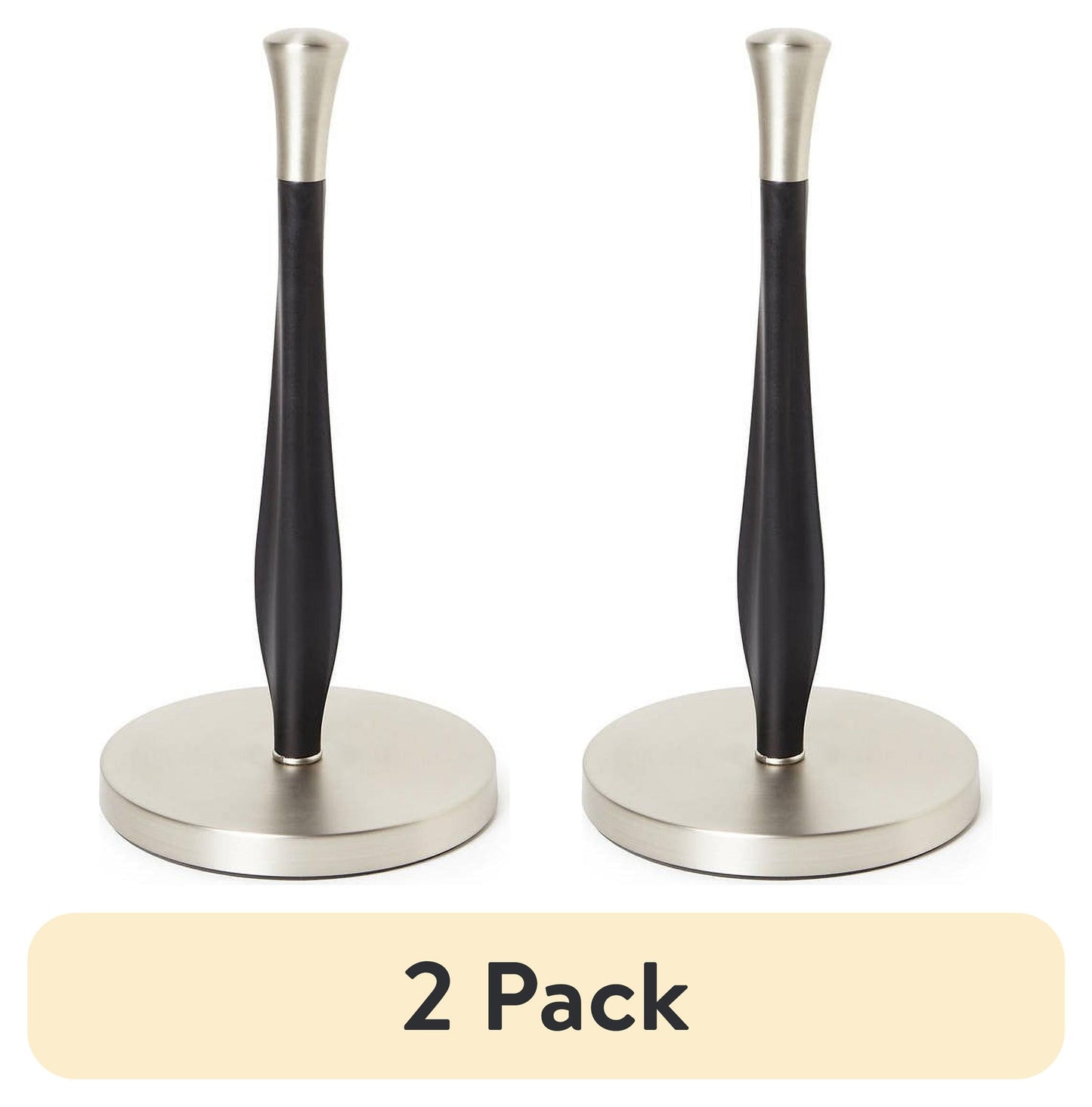 Better Homes & Gardens Free-Standing Paper Towel Holder with Weighted Non-Slip Base, 14 Inch, Nickel