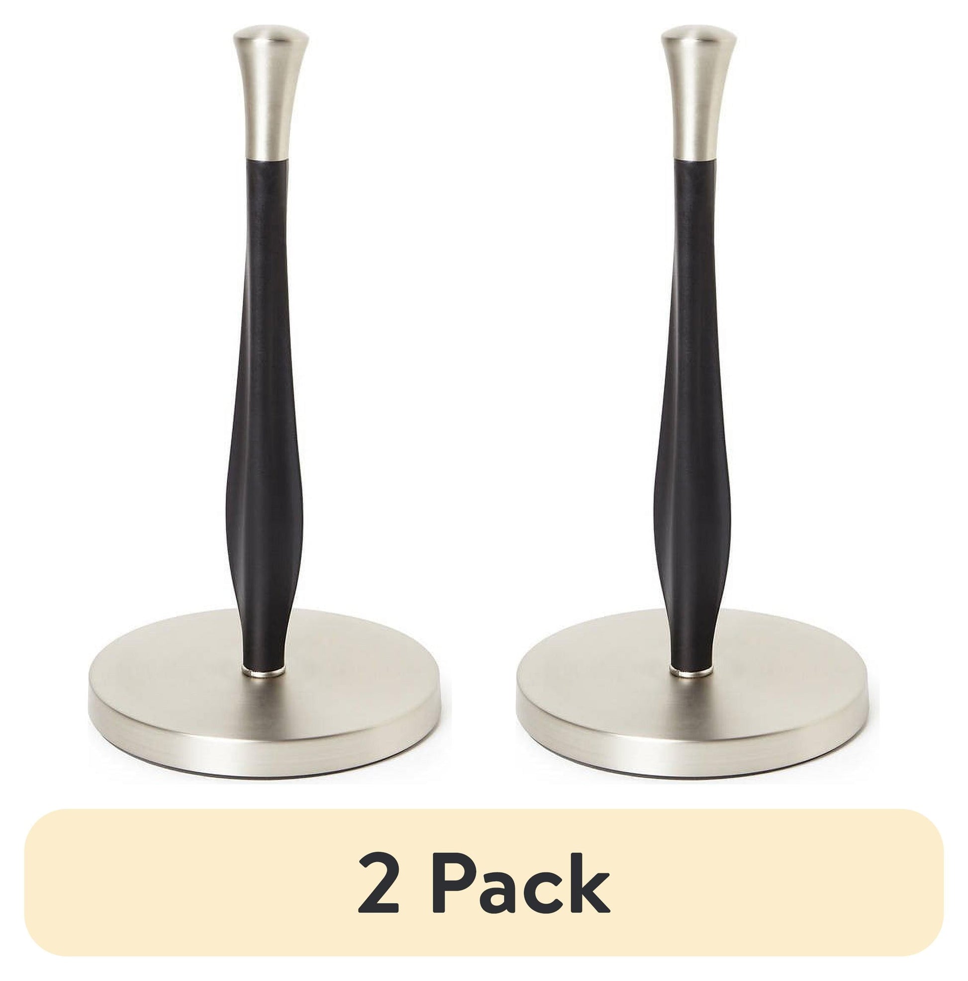 Better Homes & Gardens Free-Standing Paper Towel Holder with Weighted Non-Slip Base, 14 Inch, Nickel