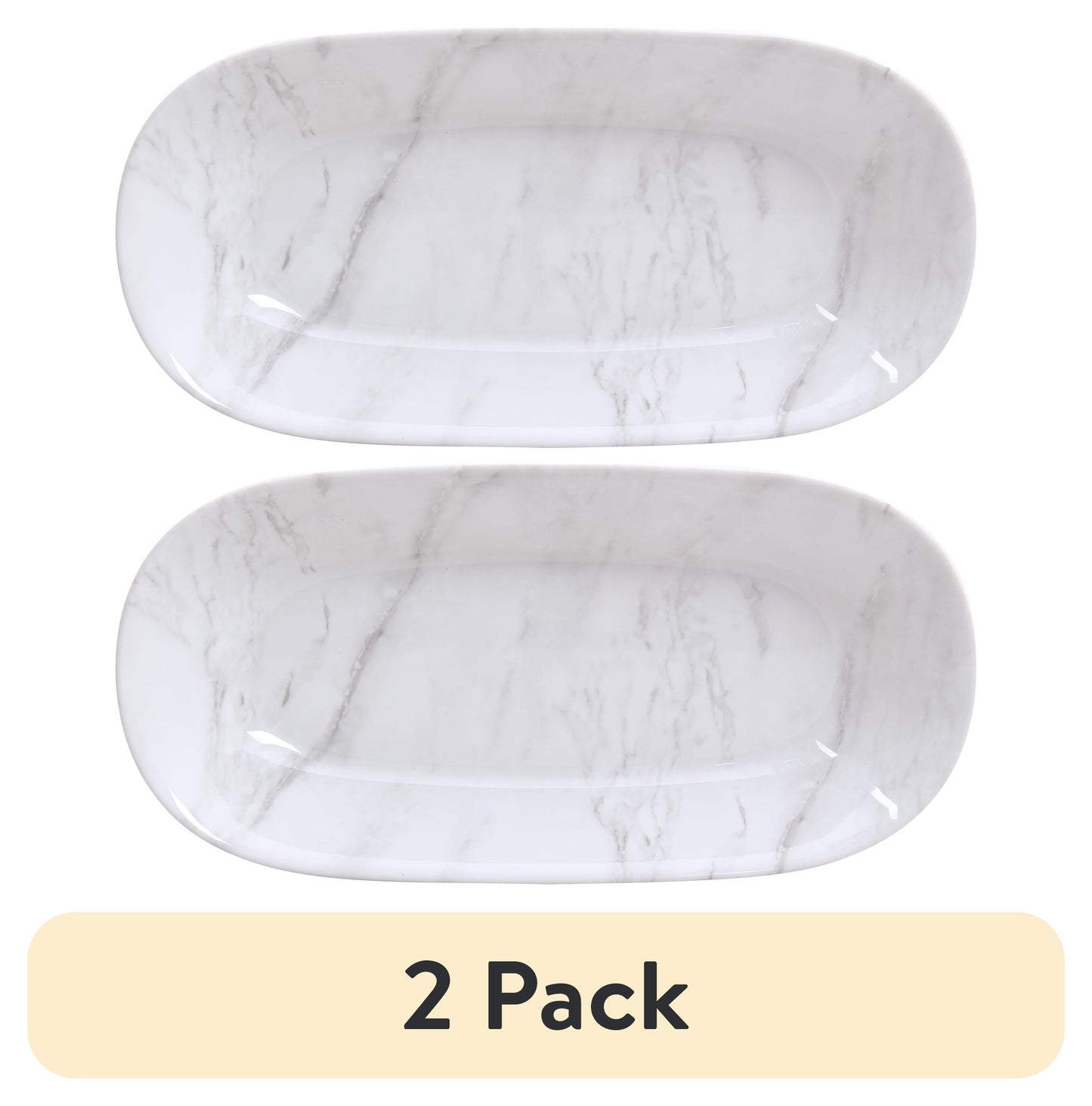 Better Homes & Gardens Melamine Marble Print Oval Serve Bowl, 3-Quart