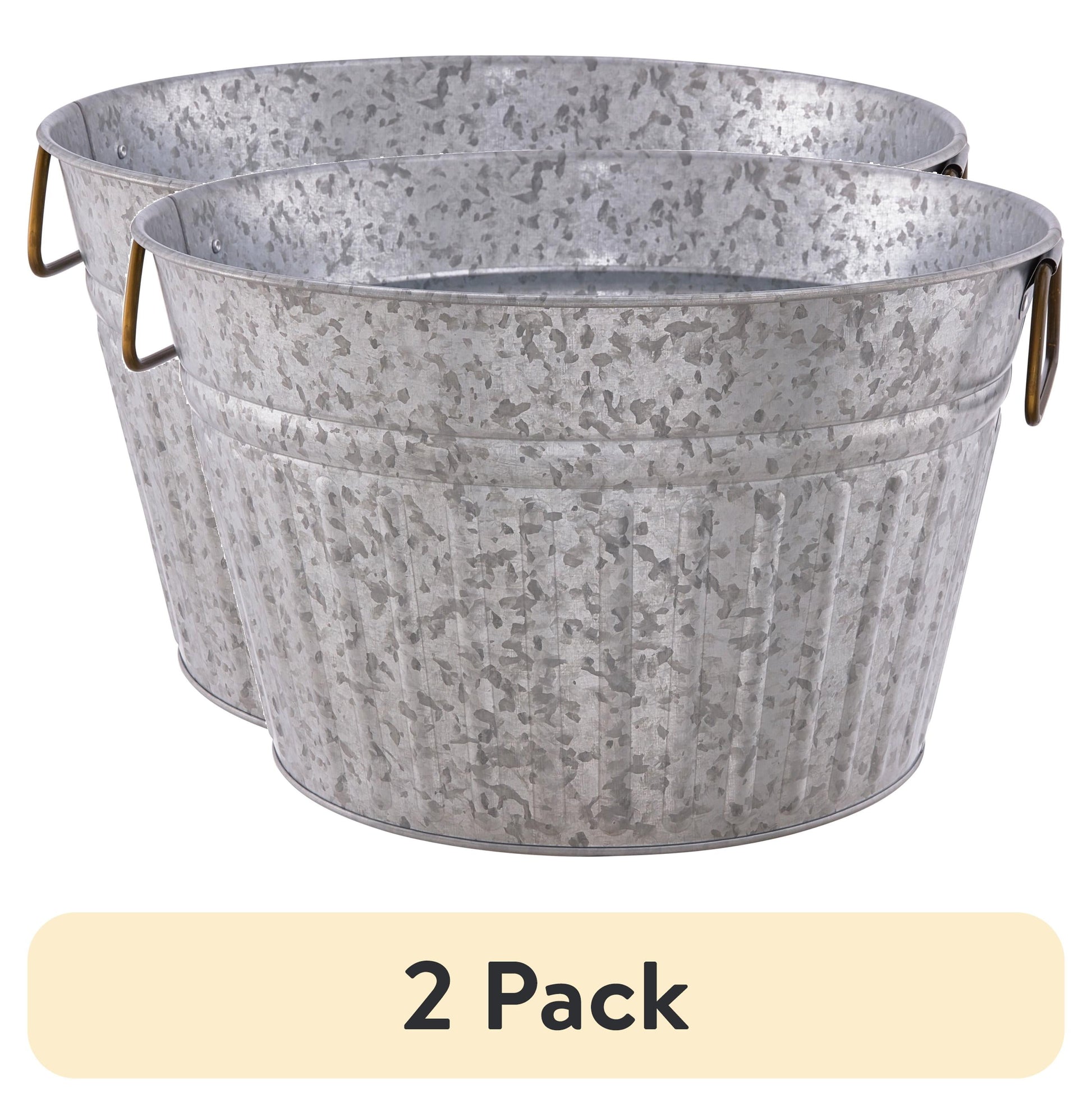 Better Homes & Gardens - Galvanized Round Tub, 15 IN D x 9 IN H