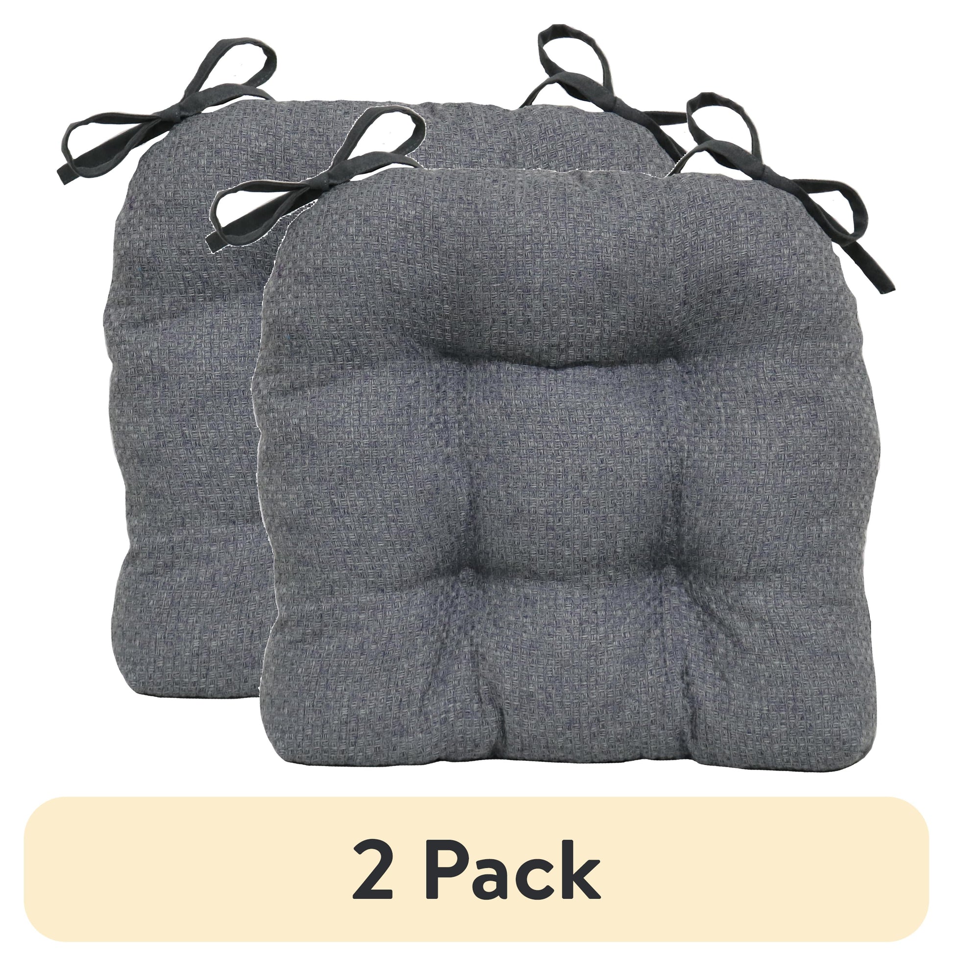 (2 pack) Better Homes & Gardens Shredded Memory Foam Chair Cushion, 16" x 14.5", Grey Flannel, Single