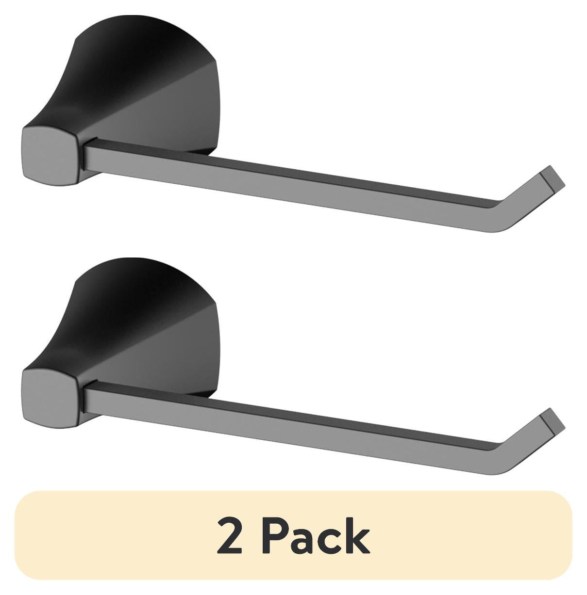 (2 pack) Better Homes & Gardens Simple Flare Style Wall Mount Toilet Paper Holder Matte Black Finish