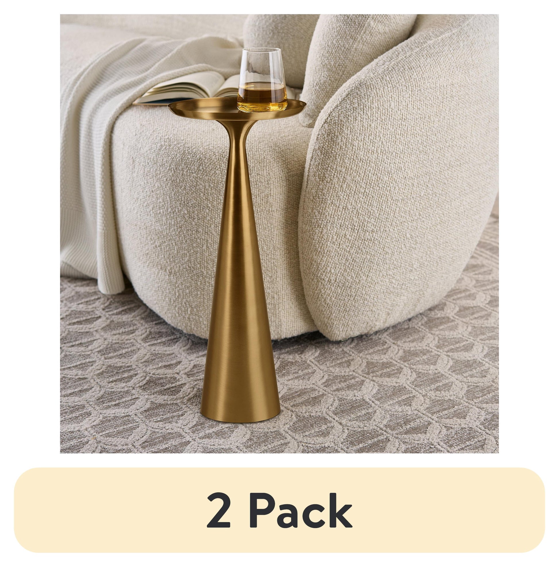 (2 pack) Better Homes & Gardens Truitt Drink Table, Gold