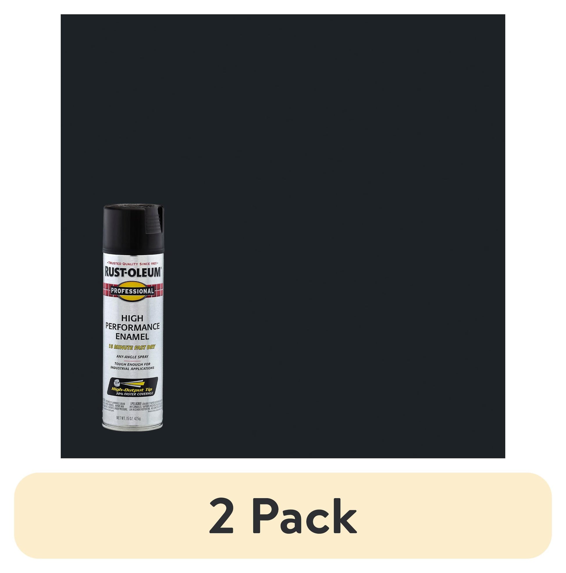(12 pack) 6 Pack, Black, Rust-Oleum Professional High Performance Flat Enamel Spray Paint-7578838, 15 oz