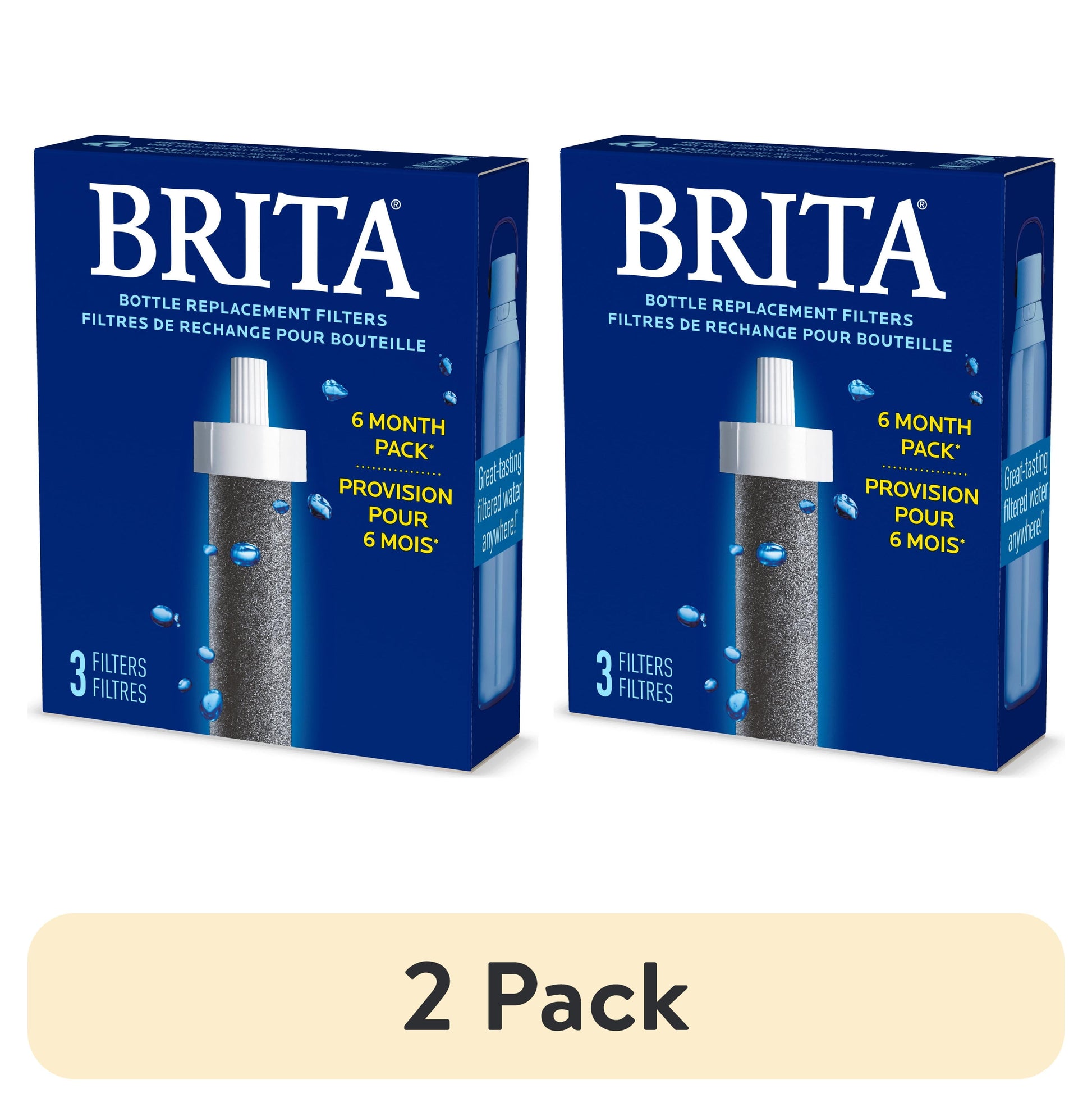 (2 pack) Brita Water Bottle Replacement Water Filter, Compatible with All Brita Filtered Water Bottles (3 Pack)