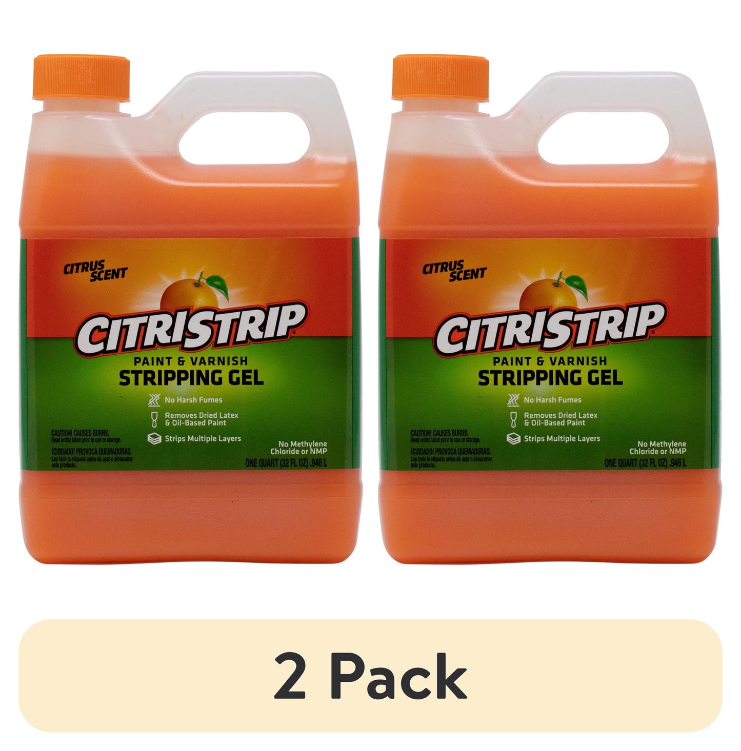 (2 pack) CitriStrip Paint & Varnish Stripping Gel, Citrus Scent, 1 Quart