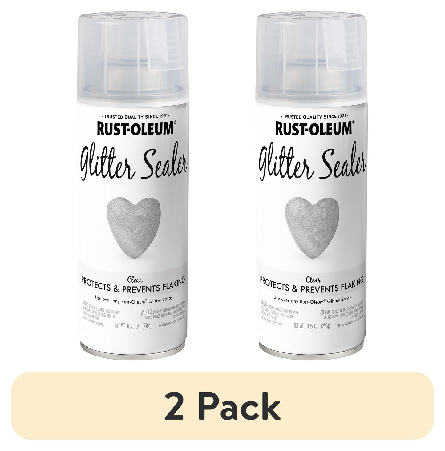 (2 pack) Sellador Transparente, Rust-Oleum Pintura en Aerosol con Brillo-267736, 10.25 oz