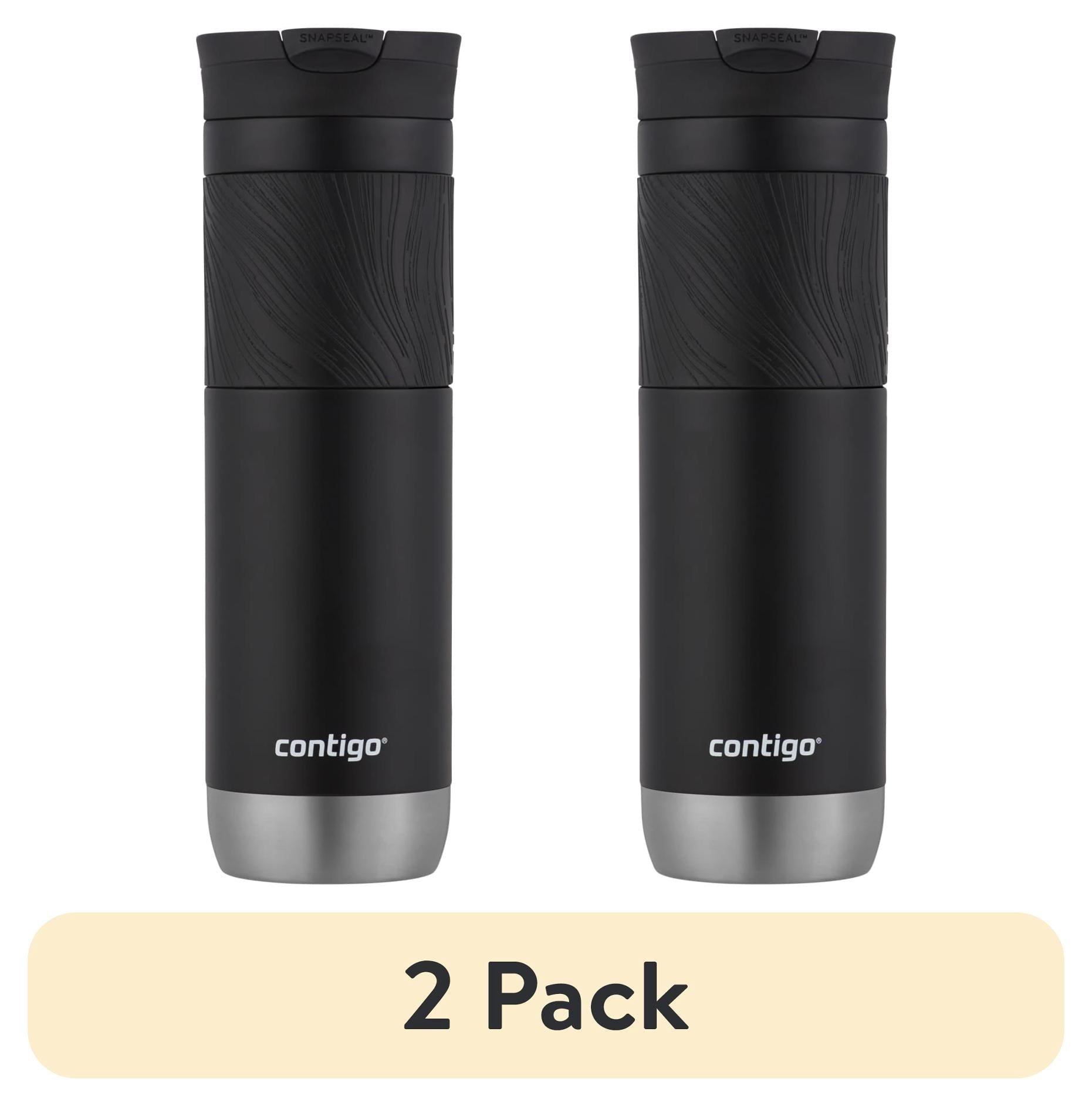 (2 pack) Contigo Byron 2.0 Stainless Steel Travel Mug with SNAPSEAL Lid and Grip in Black, 24 fl oz.