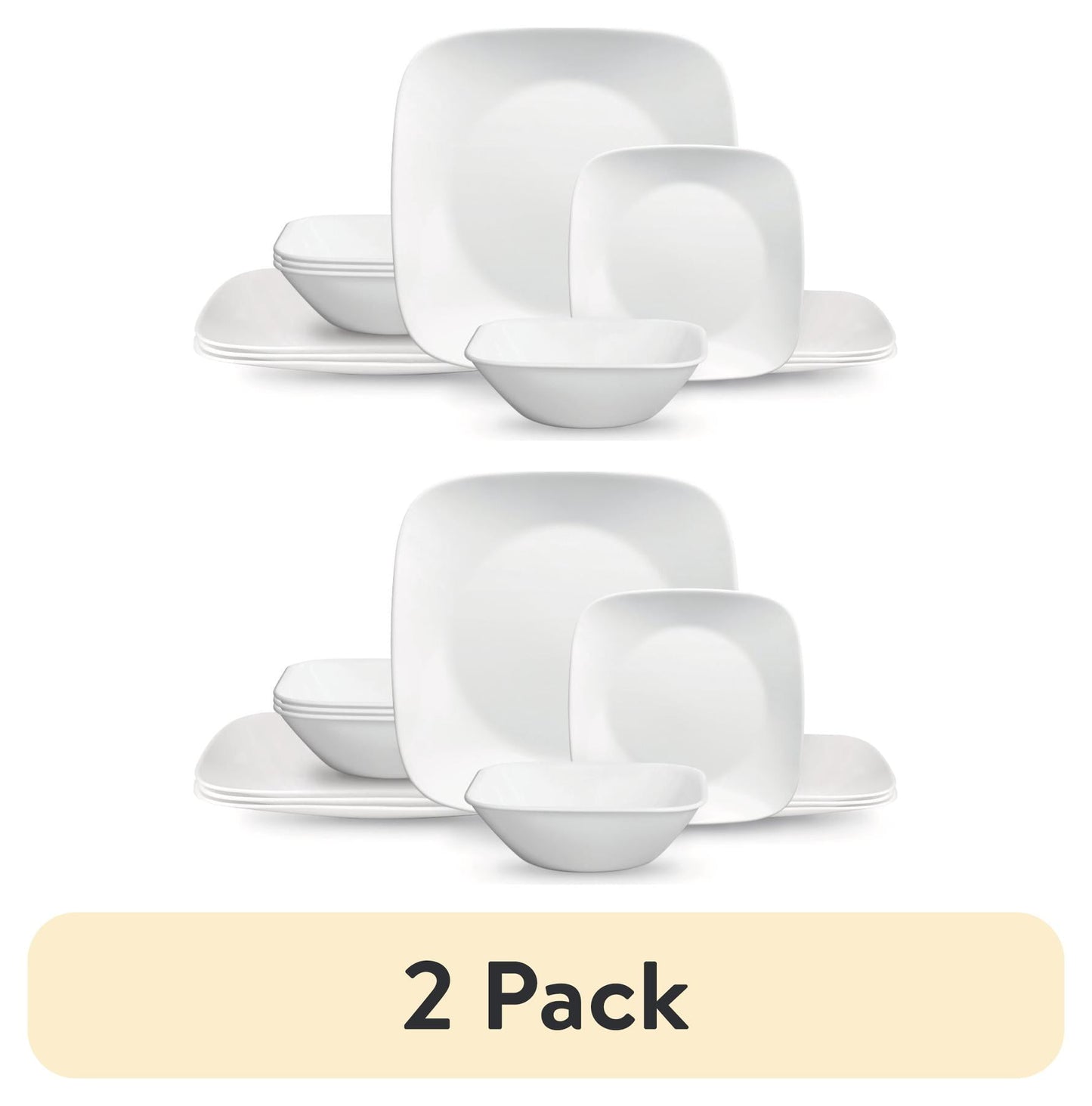 CorelleÂ®- Classic, Pure White Square 12-Piece Dinnerware Set