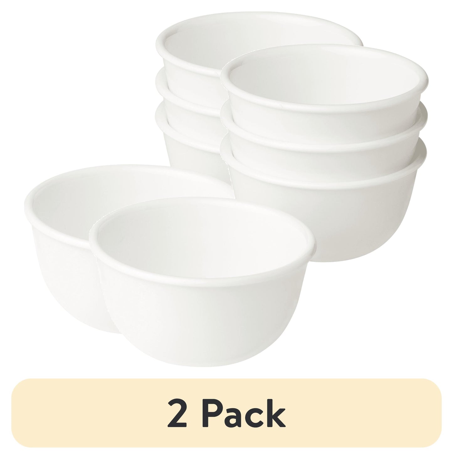 (2 pack) Corelle Winter Frost White 12 oz Glass Rice Bowl (Set of 4)