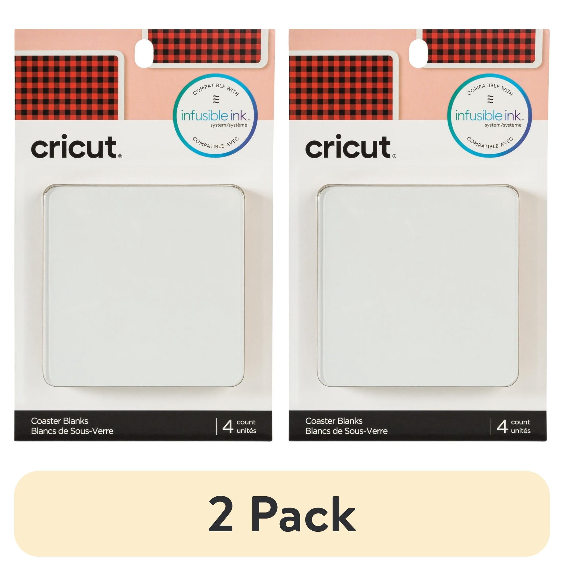 (2 pack) CricutÂ® Coaster Blanks, Square (4 count), 3.75" x 3.75"