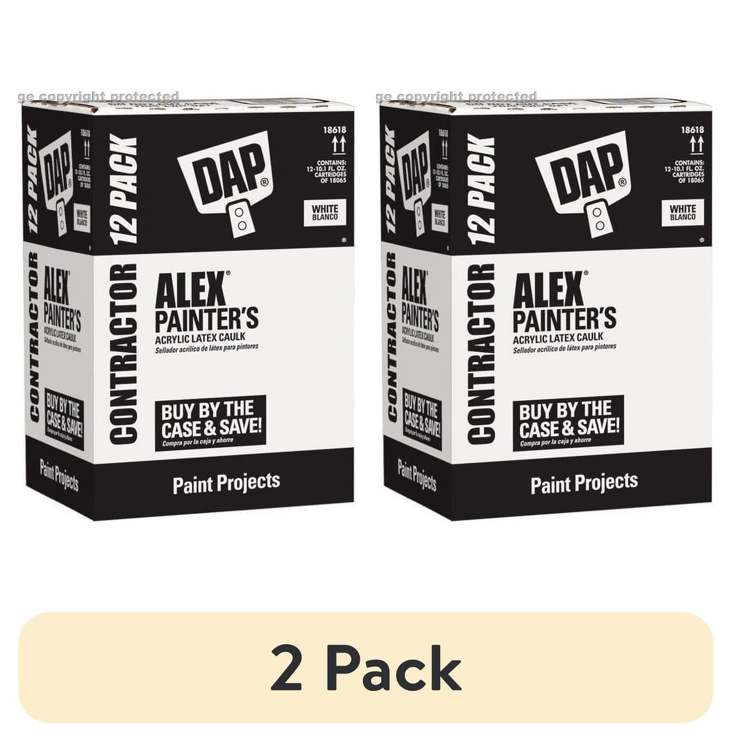 (2 pack) DAP Alex Painters 10.1 oz White Acrylic Latex Caulk Contractors pack