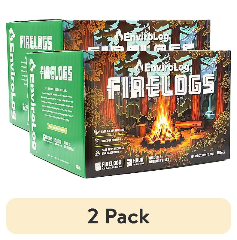 EnviroLog Indoor and Outdoor Fire Wood, 4.3 lb Firelogs, 6 Count