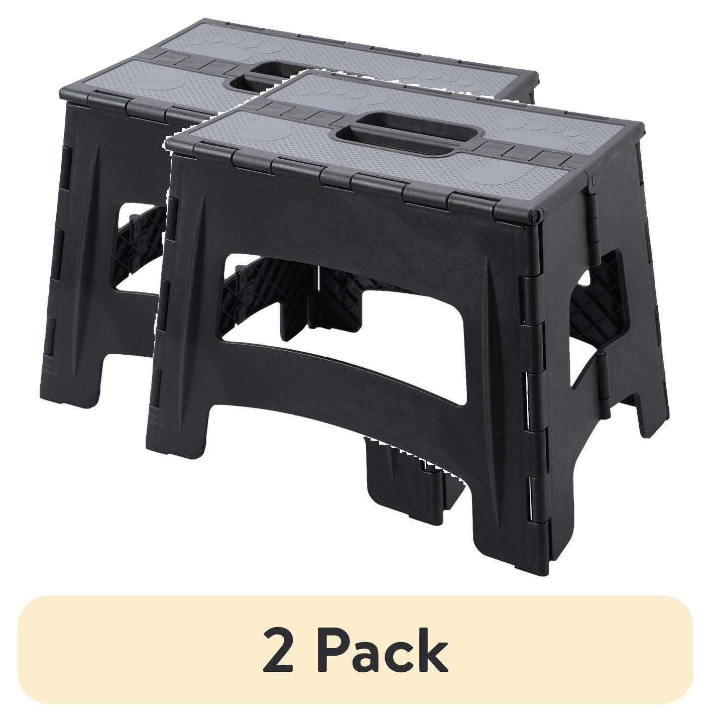 (2 pack) Farmora 12" One Step Anti-slip Step Stool holds up to 300 lb, Black(Set of 1)