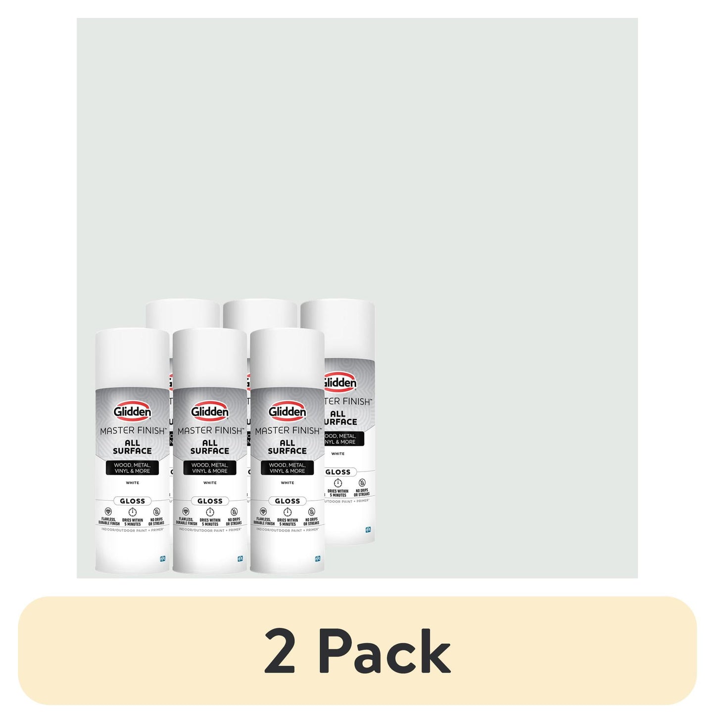 Glidden Master Finish 12 oz. Satin Earthy Cane Interior/Exterior All Surface Spray Paint and Primer, 6 Pack