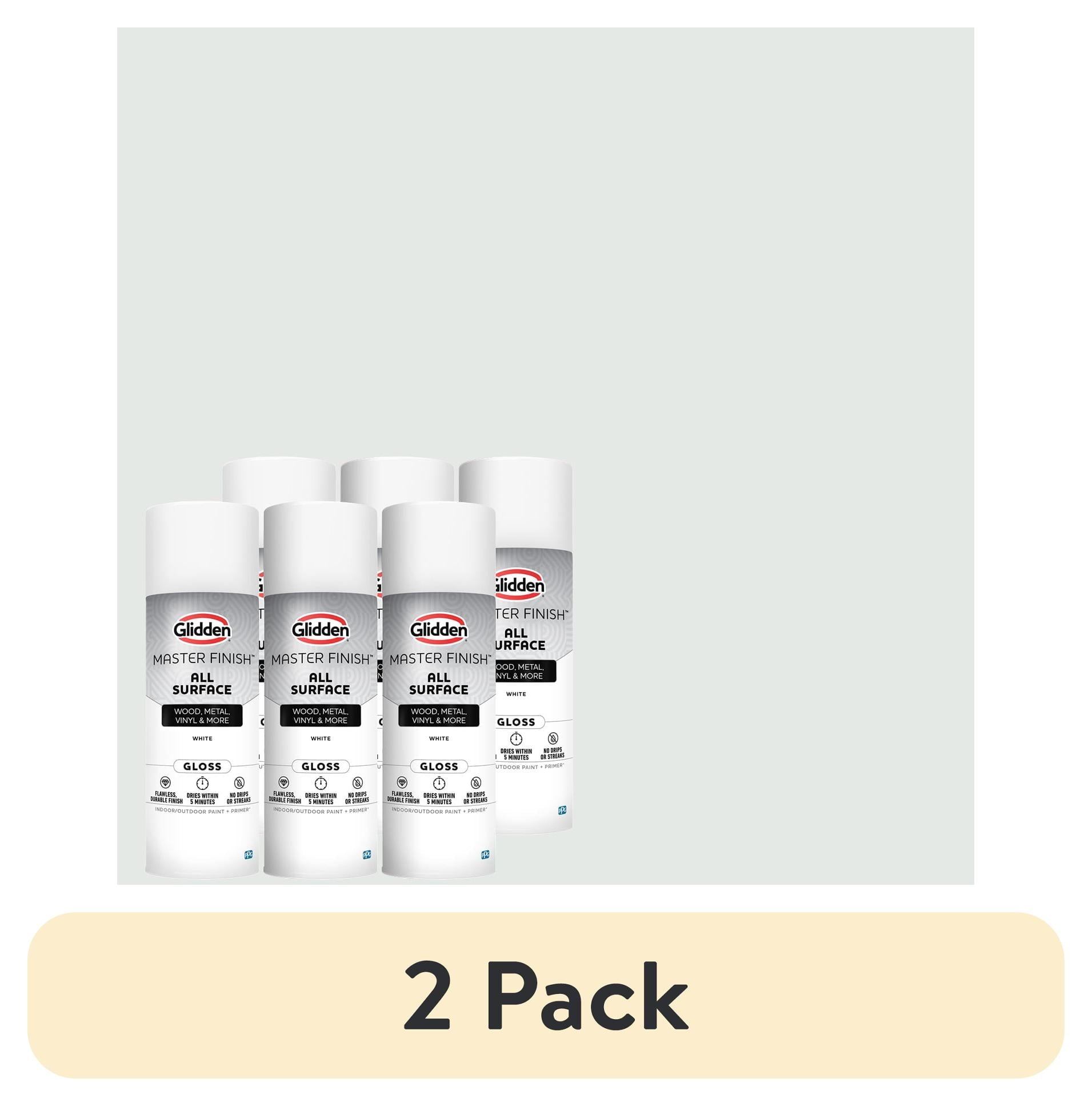 (12 pack) Glidden Master Finish 12 oz. Gloss White Interior/Exterior All Surface Spray Paint and Primer, 6 Pack