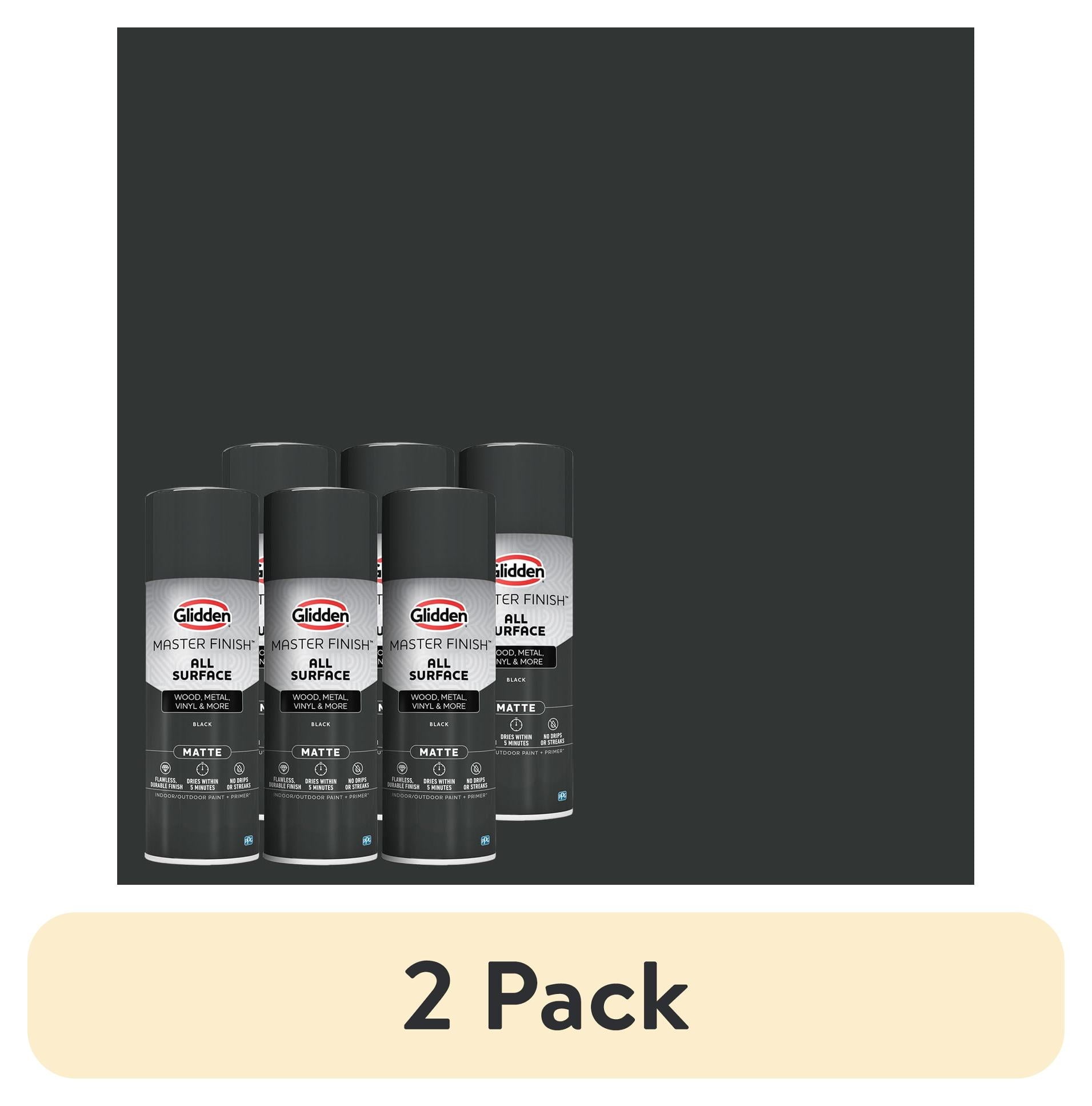 (12 pack) Glidden Master Finish 12 oz. Matte Black Interior/Exterior All Surface Spray Paint and Primer, 6 Pack