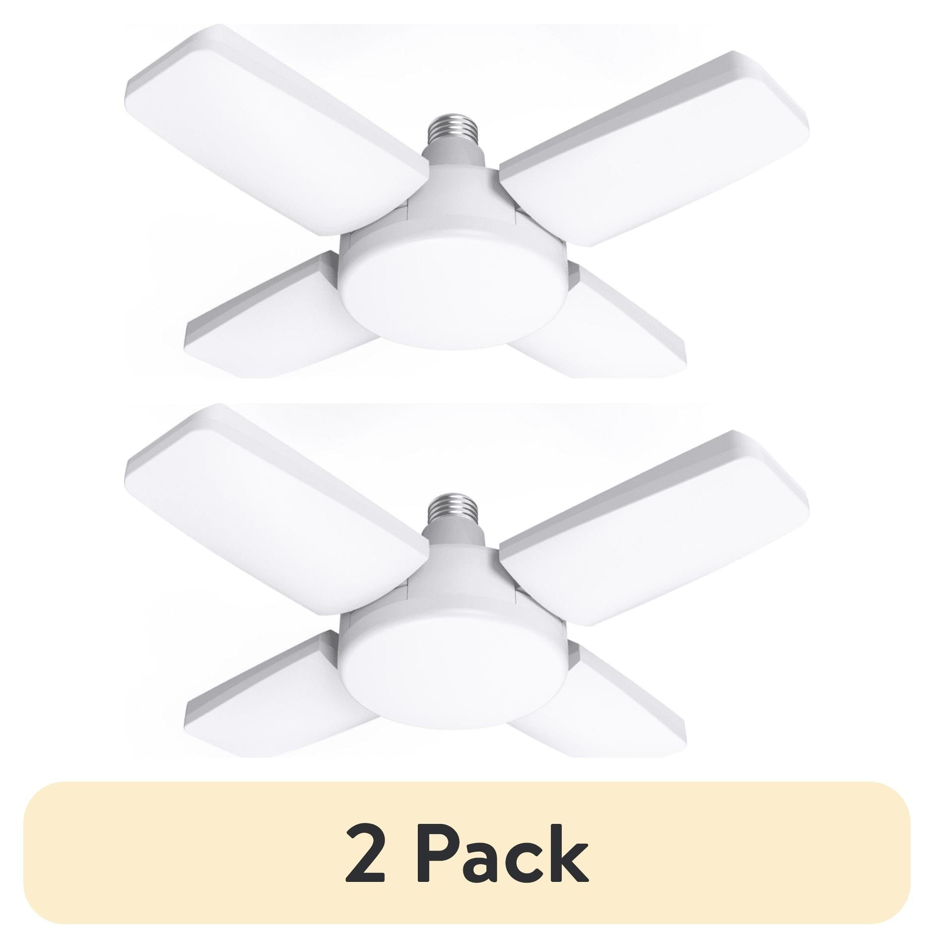 (2 pack) Great Value LED Daylight Garage Light, 6W/30W/60W (Brightness Selectable), E26 Screw-in Base